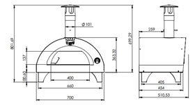 Dimension garden oven Clementino