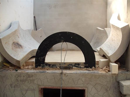 Pezzi prefabbricati di un forno pizza