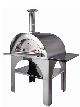 Garden pizza oven to put also in your house, in stainless steel