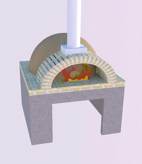 Schizzo 3D forno pizza